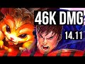 GNAR vs GAREN (TOP) | 46k DMG, Rank 9, Legendary, 4k comeback, 10/3/5 | EUW Challenger | 14.11