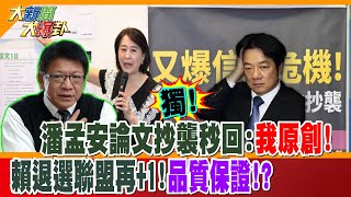 【大新聞大爆卦】潘孟安論文抄襲秒回:我原創! 賴\