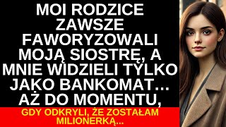 Moi rodzice woleli moją siostrę i tylko mnie wykorzystywali… aż odkryli, że zostałam milionerką...