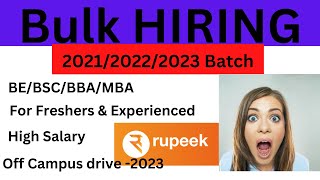 Bulk Hiring | 2021| 2022 | 2023 Batch | Jobs for Freshers | Off Campus Drive 2022 | Immedaiate offer