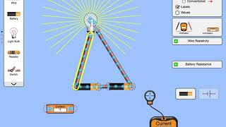 Phet simulation on circuits intro