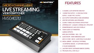 AVMATRIX HVS0402 VIDEO SWITCHER FOR STREAMING #livestreamingsetup at reasonable price