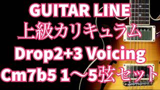 【GUITAR LINE上級カリキュラム】Drop2\u00263 Voicing 1~5弦セット Cm7b5 ドロップボイシング　1~5st strings set ジャズギター