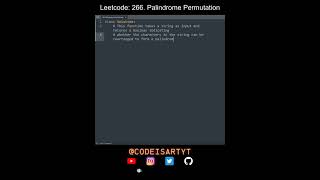 Leetcode 266. Palindrome Permutation in Python | Python Leetcode | Python Coding Tutorial | ASMR
