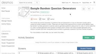 Sample Random Question Generator via Desmos