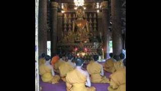 Monks Chanting at Wat Xieng Thong in Luang Prabang