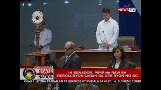 SONA: 14 Senador, pipirma raw sa resolusyon laban sa desisyon ng SC