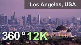 Los Angeles, CA, USA. Aerial 360 video in 12K.