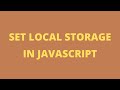 Using Local Storage in JS for Beginners