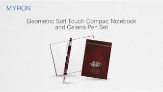 Geometric Soft Touch Compac Notebook and Celena Pen Set