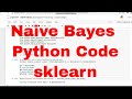 Naive Bayes NB Basic Python Code / Machine Learning Naive Bayes Python