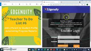 Edgenuity Teacher To Do List #6 Add a Parent to Student Profile and Send Automated Progress Reports
