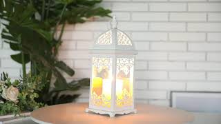 JHY DESIGN Decorative Candle Lantern 15''High Metal Lanterns Vintage Style Product  Display Video