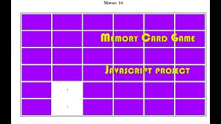 javascript projects for beginners Memory Card Game