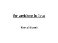 foreach loop in Java