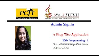 Web Project Task 39 | 1st year | Semester 01 | Java Institute | eShop web application