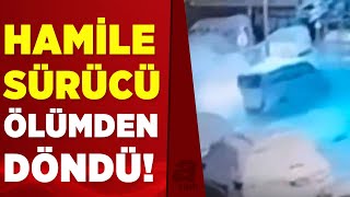 Kağıthane’de karlı dik yokuştan inen hamile sürücü 7 araca çarparak durabildi | A Haber