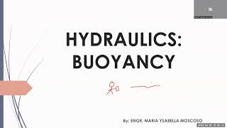 HYDRAULICS: BUOYANCY