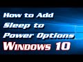 How to Add Sleep to Power Options in Windows 10 | Definite Solutions