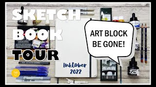 😃 ALL my INK supplies!! Sketch book Tour + Best TIPS for Art BLOCK!!  (Inktober 2022)