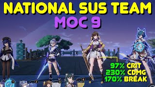 E0 Yukong \u0026 HYBRID Sushang Does UNREAL DAMAGE! | MoC 9 | 3 Stars [Honkai: Star Rail]