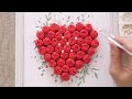 紙のバラで作るハートの壁飾りの作り方／バレンタインの紙工作 how to make heart wall decoration with paper roses valentine s day