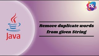 Remove duplicate words from given string#java #javaprogramming #java #strings #importantquestions