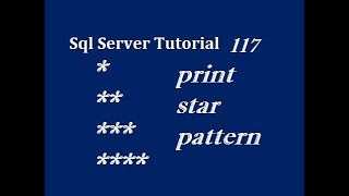 Print star patterns in SQL Server