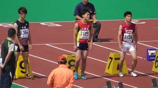 男子100m_準決勝1組_第50回北海道高体連札幌支部新人陸上20180818