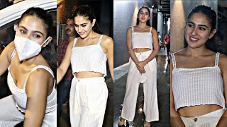 Sara Ali Khan stunning look in all white dress spotted at bandra, Start Bollywood