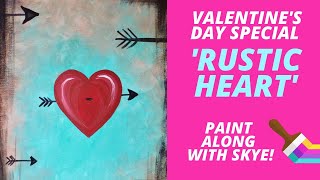 EP10- 'Rustic heart' - Valentine's day painting idea DIY - acrylic painting tutorial for beginners