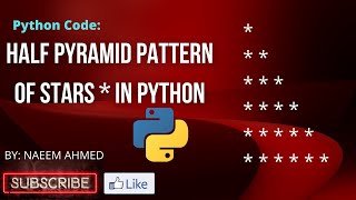 Half pyramid pattern using stars * in #Python | |programming tutorial| |#codingna| |#short|