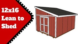 12x16 Lean to Shed Plans