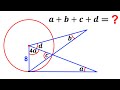 Can you find the angle sum a+b+c+d? | (Tutorial on angles) | #math #maths #geometry