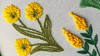 Easy Hand Embroidery Flowers | Yellow Floral Embroidery Design for Beginners