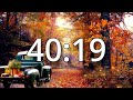 55 minutes autumn fall countdown timer with music and alarm simple beep