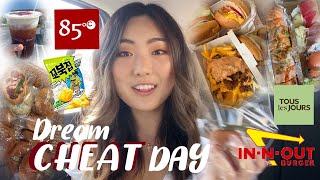 MY DREAM CHEAT DAY | 5000+ CALORIES *oops* (innout, asian pastries, sushi, snacks)