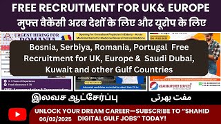 Germany, Serbia, UK, Portugal \u0026 Free Gulf  jobs Opportunities, Latest Gulf Jobs, Assignments Abroad