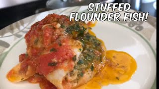 Homemade STUFFED FLOUNDER FISH (gluten-free)