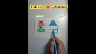 🇮🇳+🇦🇷indian flag ❤️Argentina flags drawing |independence day drawing #shorts #happyindependenceday