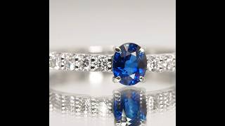 非加熱ブルーサファイア ダイヤモンドリング SA 0.56ct D 0.28ct Pt900 AIGS鑑別書付　No Heat Sapphire Diamond Ring