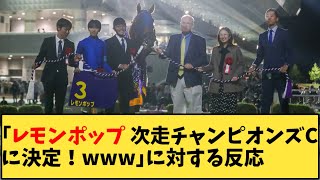 【競馬】「レモンポップ 次走チャンピオンズCに決定ｗｗｗ」に対する反応【反応集】