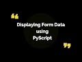 Getting Data from HTML input field | Python in HTML using PyScript #pyscript #python #html