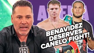 De La Hoya asked if Canelo SCARED to fight David Benavidez;