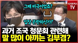 과거 조국 전 장관의 인사청문회 관련해 질의한 조수진…이에 입장 곤란해진 김부겸?