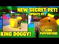 New Secret King Doggy Pet! 1/100 Million Chance! Update 41 - Bubblegum Simulator