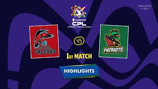 Highlights: 1st Match, Antigua and Barbuda Falcons vs St Kitts and Nevis Patriots