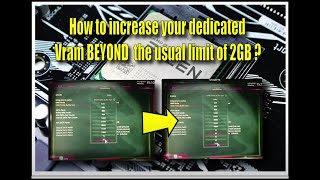 How to increase dedicated vram to 4gb