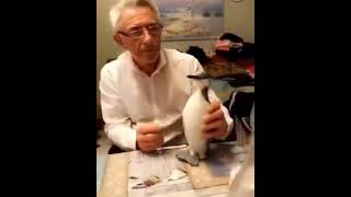 carving penguin man does penguin noise