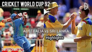 CRICKET WORLD CUP 92 / AUSTRALIA vs SRI LANKA / 20th Match / HD Highlights / DIGITAL CRICKET TV